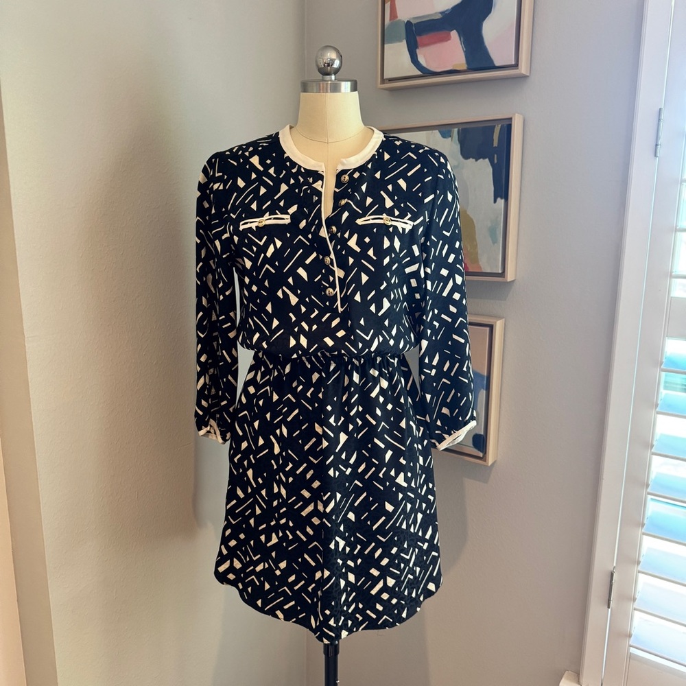 Black and White Patterned Dress XS